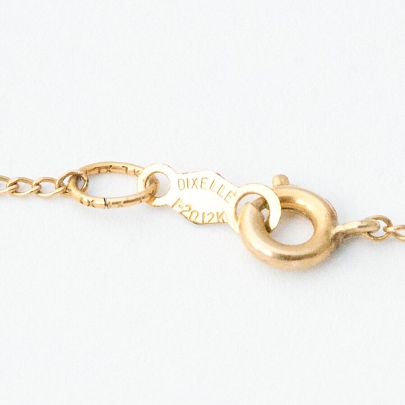 Vintage Nephrite Jade 12K Gold Filled Pendant Necklace by Dixelle - Picture 4 of 5